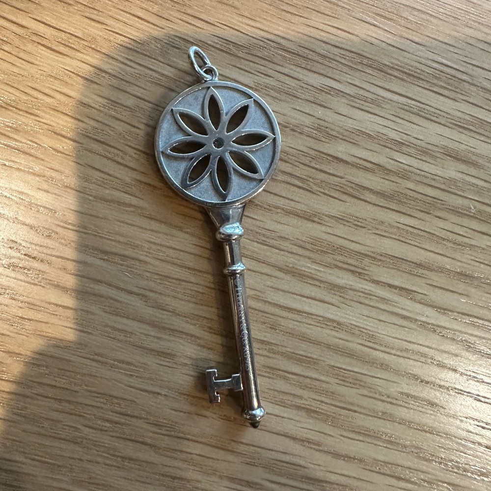Tiffany & CO. Silver and Dimond Daisy Key Pendant with Beaded Design - Picture 8 of 8